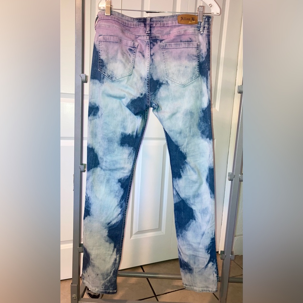COPY - ALLEN B. SCHWARTZ DESIGNER TIE-DYE SKINNY JEANS Sz. 12